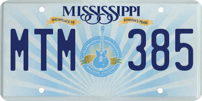 MS license plate MTM385