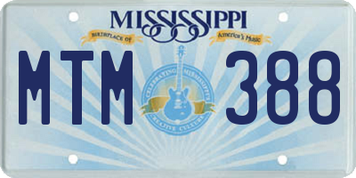 MS license plate MTM388