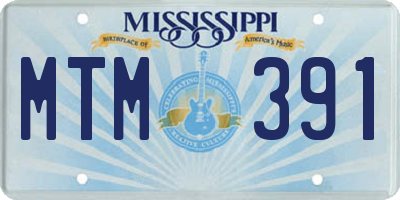 MS license plate MTM391