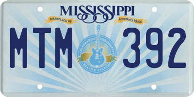 MS license plate MTM392