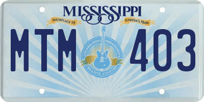 MS license plate MTM403