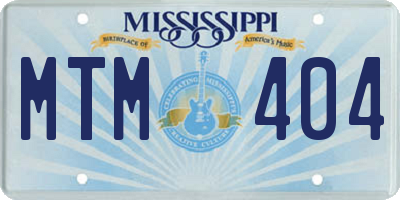 MS license plate MTM404