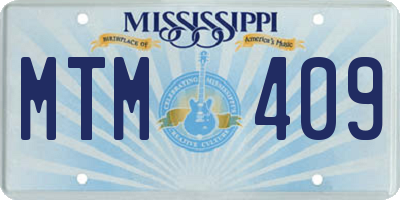 MS license plate MTM409