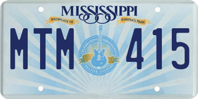 MS license plate MTM415
