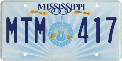MS license plate MTM417