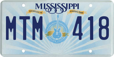 MS license plate MTM418