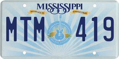 MS license plate MTM419