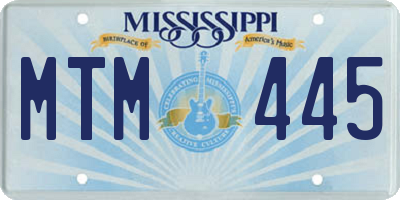 MS license plate MTM445