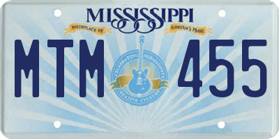 MS license plate MTM455