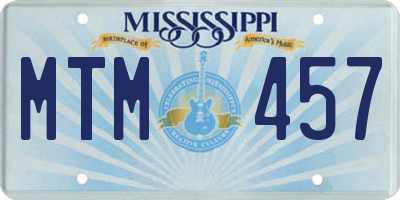 MS license plate MTM457
