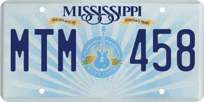 MS license plate MTM458