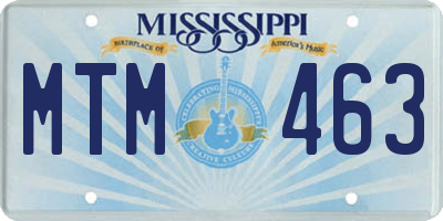 MS license plate MTM463