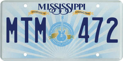 MS license plate MTM472