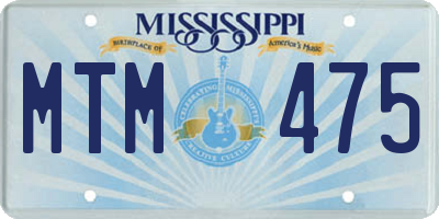 MS license plate MTM475