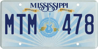 MS license plate MTM478