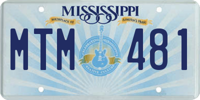 MS license plate MTM481