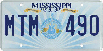 MS license plate MTM490