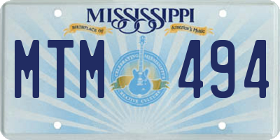 MS license plate MTM494