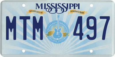 MS license plate MTM497