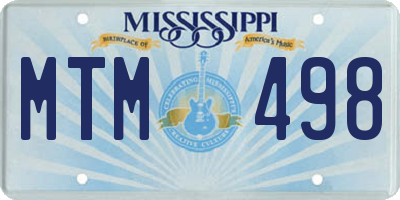 MS license plate MTM498