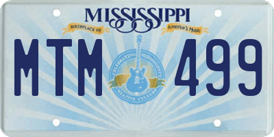 MS license plate MTM499