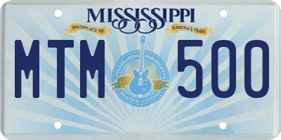 MS license plate MTM500