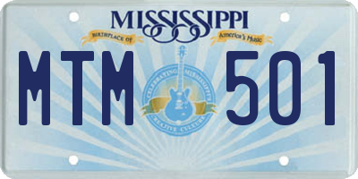 MS license plate MTM501