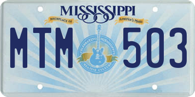 MS license plate MTM503
