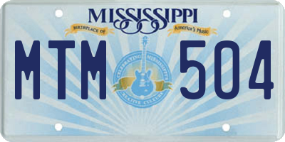 MS license plate MTM504