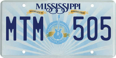 MS license plate MTM505