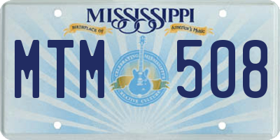 MS license plate MTM508