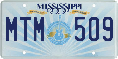 MS license plate MTM509