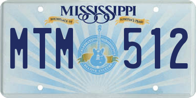 MS license plate MTM512