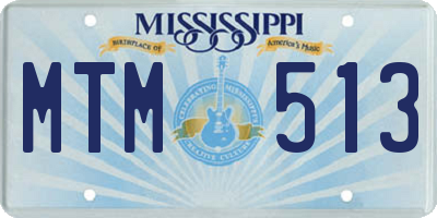 MS license plate MTM513