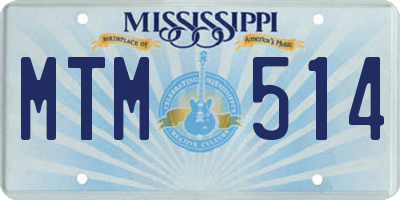 MS license plate MTM514