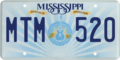 MS license plate MTM520
