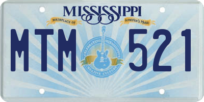 MS license plate MTM521