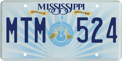 MS license plate MTM524