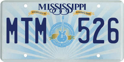 MS license plate MTM526