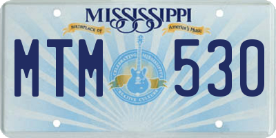 MS license plate MTM530