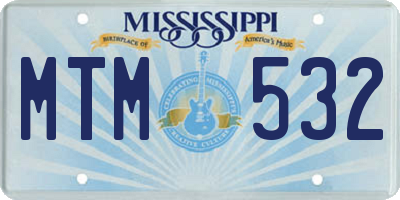 MS license plate MTM532