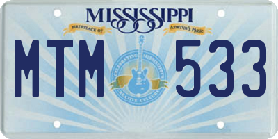 MS license plate MTM533