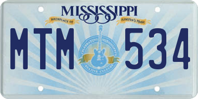 MS license plate MTM534