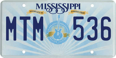 MS license plate MTM536