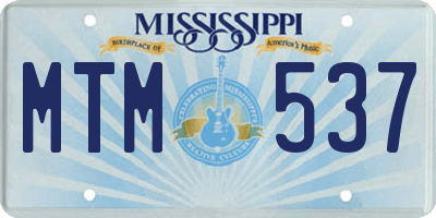 MS license plate MTM537