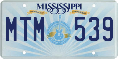 MS license plate MTM539