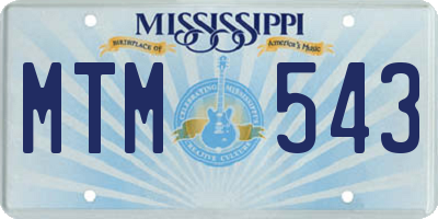 MS license plate MTM543