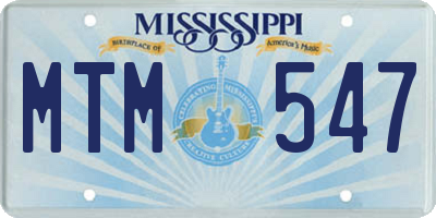 MS license plate MTM547