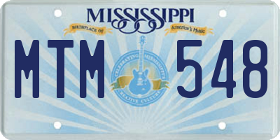 MS license plate MTM548