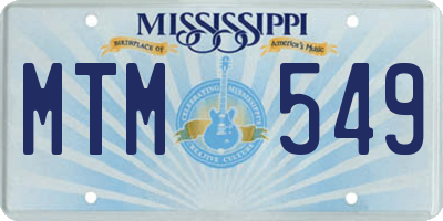 MS license plate MTM549